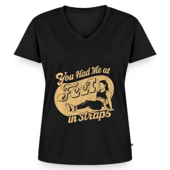 You Had Me At Feet In Straps 61 - Women's Premium Organic V-neck T-shirt - black - Front - AI Model Female 172 light (172cm)