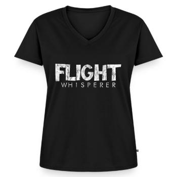 Chuchoteur de vol 3 - T-shirt encolure en V Premium bio Femme - noir - Devant - AI Model Female 172 light (172cm)