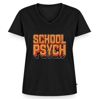 School Psych Counseling Psychology Teacher Psych - Women's Premium Organic V-neck T-shirt - black - Front - AI Model Female 172 light (172cm)
