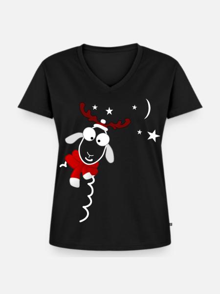 Weihnachten - Frauen Premium Bio T-Shirt mit V-Ausschnitt - Schwarz