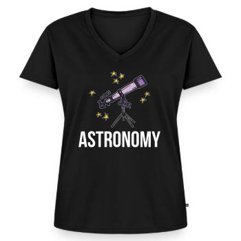 Astronomie - Frauen Premium Bio T-Shirt mit V-Ausschnitt - Schwarz - Vorne - AI Model Female 172 light (172cm)