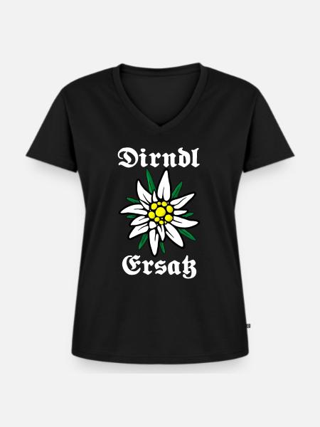 Ersatz Dirndl - Frauen Premium Bio T-Shirt mit V-Ausschnitt - Schwarz