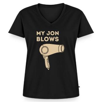 Friseur Frisör Friseurin Frisörin Friseuse - Frauen Premium Bio T-Shirt mit V-Ausschnitt - Schwarz - Vorne - AI Model Female 172 light (172cm)