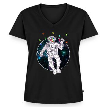Autistisk autistisk autisme asperger astronaut - Premium økologisk T-shirt til kvinder - sort - Foran - AI Model Female 172 light (172cm)