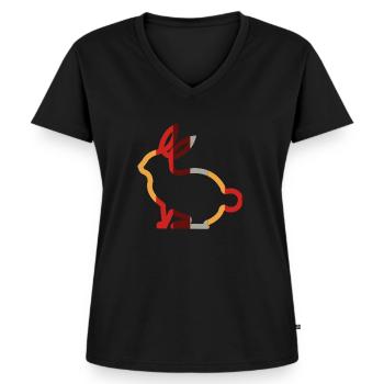 Hare - Women's Premium Organic V-neck T-shirt - black - Front - AI Model Female 172 light (172cm)