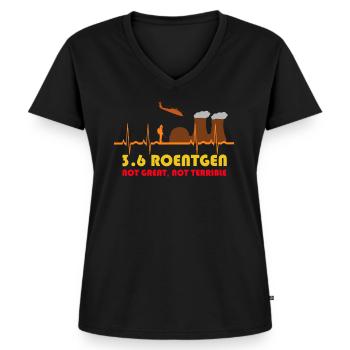 3.6. Roentgen Not Great Not Terrible 3.6 Radiographie - T-shirt encolure en V Premium bio Femme - noir - Devant - AI Model Female 172 light (172cm)
