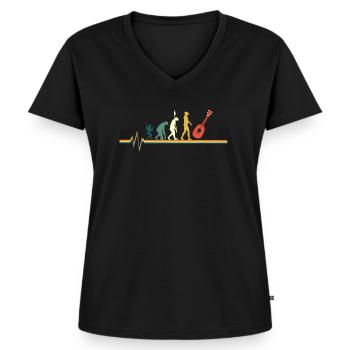 ukulele - Women's Premium Organic V-neck T-shirt - black - Front - AI Model Female 172 light (172cm)