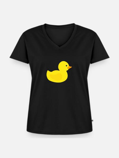 Gummiente - Frauen Premium Bio T-Shirt mit V-Ausschnitt - Schwarz