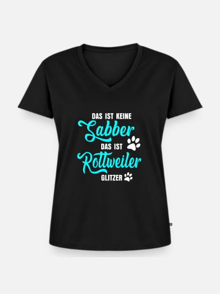 Rottweiler Spruch - Frauen Premium Bio T-Shirt mit V-Ausschnitt - Schwarz