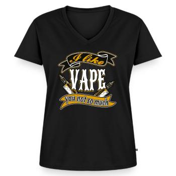 Vape Dampfer vintage - Frauen Premium Bio T-Shirt mit V-Ausschnitt - Schwarz - Vorne - AI Model Female 172 light (172cm)