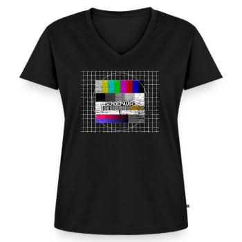 Testbild - Frauen Premium Bio T-Shirt mit V-Ausschnitt - Schwarz - Vorne - AI Model Female 172 light (172cm)