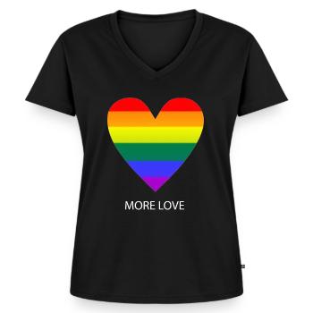 Gay Pride Gift - Ekologisk premium-T-shirt med V-ringning dam - svart - Fram - AI Model Female 172 light (172cm)
