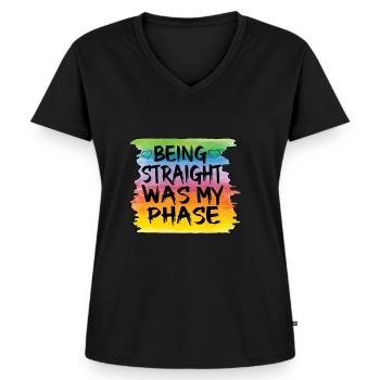 Gay Pride Gift - Women's Premium Organic V-neck T-shirt - black - Front - AI Model Female 172 light (172cm)