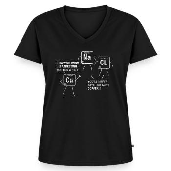 Wissenschaft Chemie - Frauen Premium Bio T-Shirt mit V-Ausschnitt - Schwarz - Vorne - AI Model Female 172 light (172cm)
