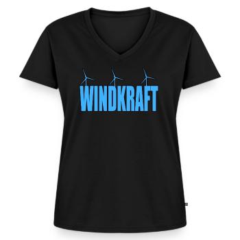 Énergie éolienne - T-shirt encolure en V Premium bio Femme - noir - Devant - AI Model Female 172 light (172cm)