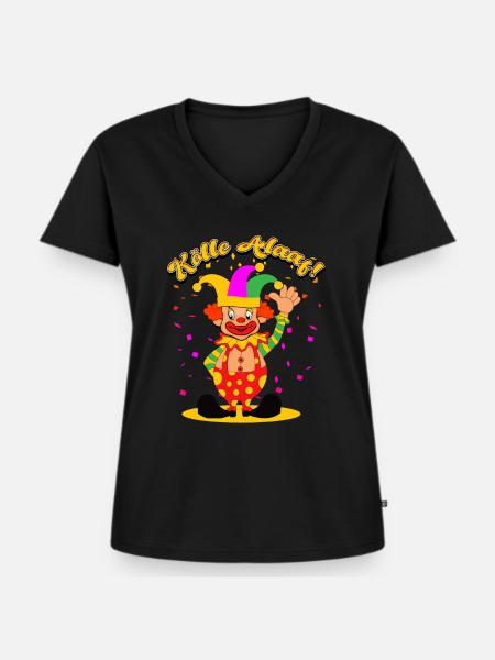 Karneval Köln - Frauen Premium Bio T-Shirt mit V-Ausschnitt - Schwarz