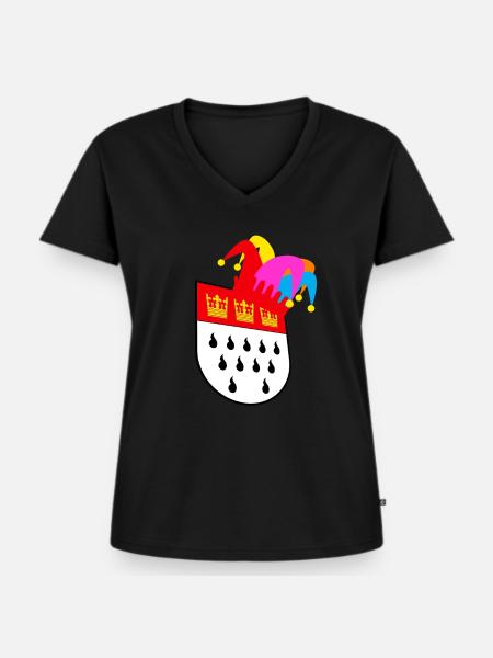 Köln Karneval - Frauen Premium Bio T-Shirt mit V-Ausschnitt - Schwarz
