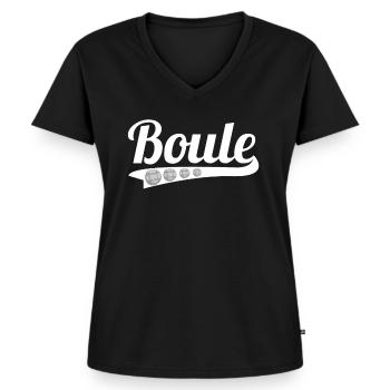 Petanque Aktuell Boule Kugeln Geschenk - Frauen Premium Bio T-Shirt mit V-Ausschnitt - Schwarz - Vorne - AI Model Female 172 light (172cm)
