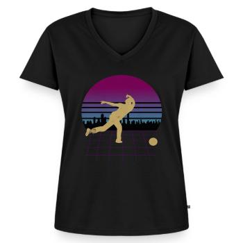 Petanque Boccia Boule - Frauen Premium Bio T-Shirt mit V-Ausschnitt - Schwarz - Vorne - AI Model Female 172 light (172cm)