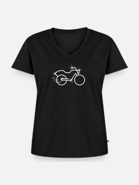 Motorrad Biker Design - Frauen Premium Bio T-Shirt mit V-Ausschnitt - Schwarz