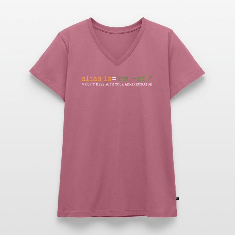 Linux Tux Unix Open Source Software Programmierer Frauen Premium Bio T-Shirt mit V-Ausschnitt