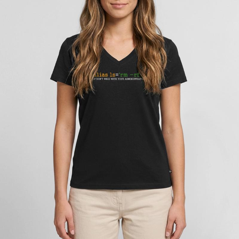 Linux Tux Unix Open Source Software Programmierer Frauen Premium Bio T-Shirt mit V-Ausschnitt