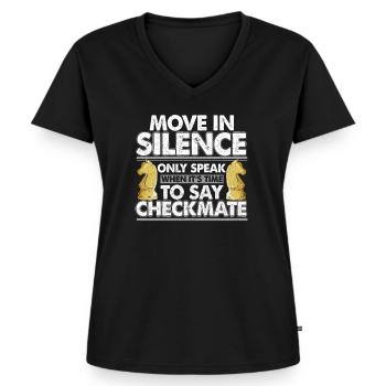 skak - Premium økologisk T-shirt til kvinder - sort - Foran - AI Model Female 172 light (172cm)