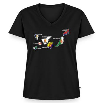 Kanarischen Inseln Kanaren Auswandern - Frauen Premium Bio T-Shirt mit V-Ausschnitt - Schwarz - Vorne - AI Model Female 172 light (172cm)
