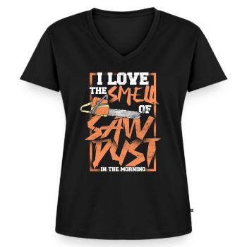 Lumberjack ax forest gift - Women's Premium Organic V-neck T-shirt - black - Front - AI Model Female 172 light (172cm)
