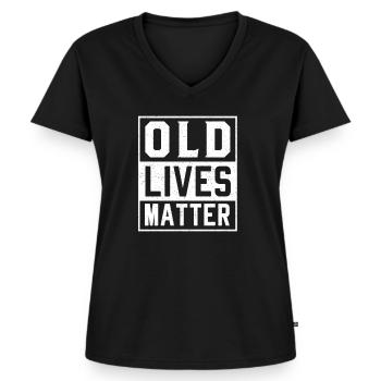 50th birthday 50th birthday man 50th birthday - Women's Premium Organic V-neck T-shirt - black - Front - AI Model Female 172 light (172cm)