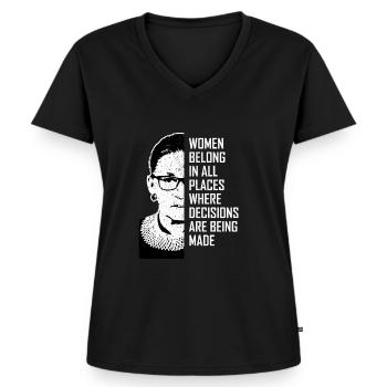 Ruth Bader Ginsburg RBG Motiv für einen RBG Fan - Frauen Premium Bio T-Shirt mit V-Ausschnitt - Schwarz - Vorne - AI Model Female 172 light (172cm)