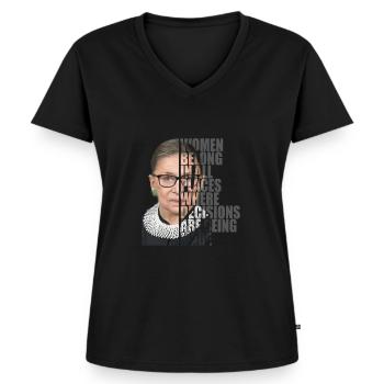 Ruth Bader Ginsburg RBG Design für einen RBG Fan - Frauen Premium Bio T-Shirt mit V-Ausschnitt - Schwarz - Vorne - AI Model Female 172 light (172cm)