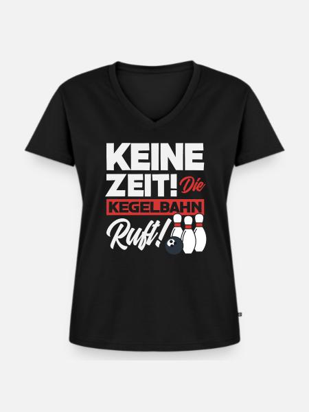 Kegeln Mannschaftssport - Frauen Premium Bio T-Shirt mit V-Ausschnitt - Schwarz