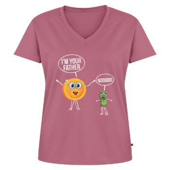 Bitcoin Blockchain Currency Litecoin Crypto Exchange - Women's Premium Organic V-neck T-shirt - mauve - Front - AI Model Female 172 dark (172cm)