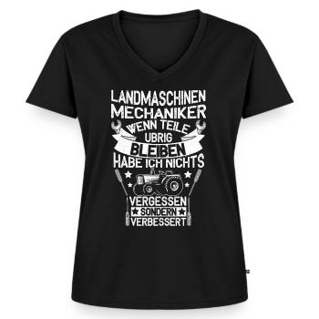 Landmaschinen Mechaniker - Frauen Premium Bio T-Shirt mit V-Ausschnitt - Schwarz - Vorne - AI Model Female 172 light (172cm)