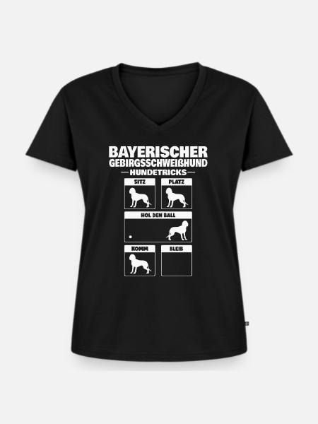 Bayerischer Gebirgsschweisshund Tricks BGS - Frauen Premium Bio T-Shirt mit V-Ausschnitt - Schwarz