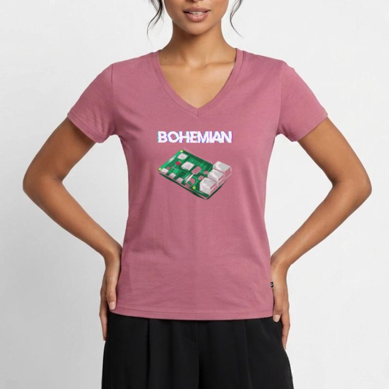 Bohemian Raspberry computer scientist programmer Pi Women's Premium Organic V-neck T-shirt