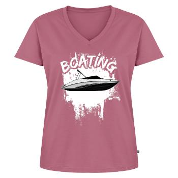 Boat Regatta . Motorboat motor yacht . Yacht Sailing - Women's Premium Organic V-neck T-shirt - mauve - Front - AI Model Female 172 dark (172cm)