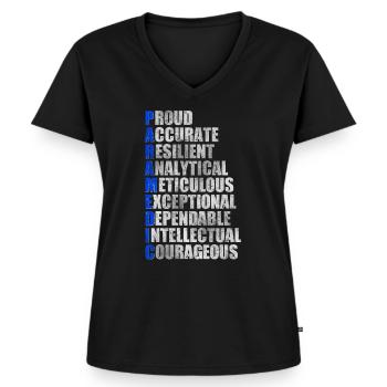 EMT Rettungssanitäter Sanitäter - Frauen Premium Bio T-Shirt mit V-Ausschnitt - Schwarz - Vorne - AI Model Female 172 light (172cm)