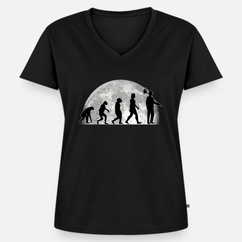 Chimney sweep evolution moon chimney sweep chimney chimney - Women's Premium Organic V-neck T-shirt - black
