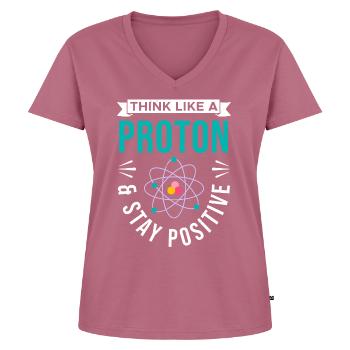 Chimie Tshirt neutron atome molécule professeur Alchimie - T-shirt encolure en V Premium bio Femme - mauve - Devant - AI Model Female 172 dark (172cm)