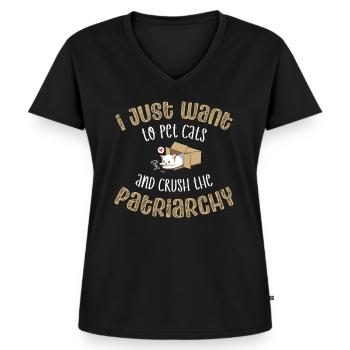 Feminismusdesign für eine Feministin - Frauen Premium Bio T-Shirt mit V-Ausschnitt - Schwarz - Vorne - AI Model Female 172 light (172cm)