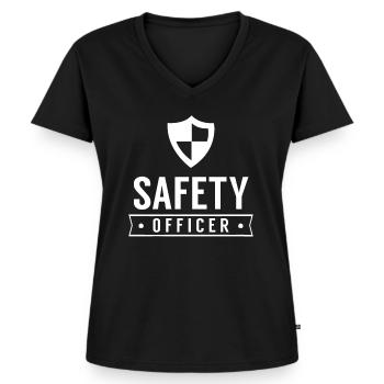 Sicherheitsbeauftragter Sicherheit Safety Team - Frauen Premium Bio T-Shirt mit V-Ausschnitt - Schwarz - Vorne - AI Model Female 172 light (172cm)