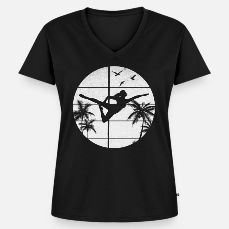 Pole Dance Girl Pole Dancing I Pole Dance - Frauen Premium Bio T-Shirt mit V-Ausschnitt - Schwarz