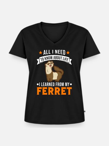 Frettchen Spruch Ferret - Frauen Premium Bio T-Shirt mit V-Ausschnitt - Schwarz