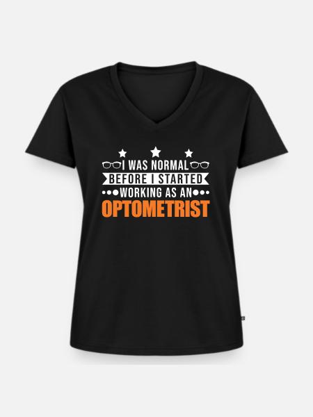 Optiker Optometrist Augenoptiker - Frauen Premium Bio T-Shirt mit V-Ausschnitt - Schwarz