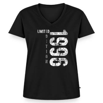 Limited Edition 1996 Geburtstag Jahrgang 1996 - Frauen Premium Bio T-Shirt mit V-Ausschnitt - Schwarz - Vorne - AI Model Female 172 light (172cm)