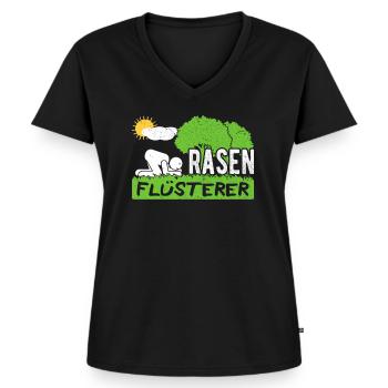 Gärtner Garten Hobbygärtner Rasen Rasenflüsterer - Frauen Premium Bio T-Shirt mit V-Ausschnitt - Schwarz - Vorne - AI Model Female 172 light (172cm)