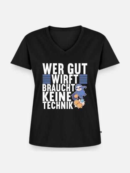 Boule Petanque - Frauen Premium Bio T-Shirt mit V-Ausschnitt - Schwarz