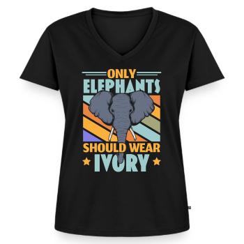 Kun elefanter bør bære elfenben Wildlife An - Premium økologisk T-shirt til kvinder - sort - Foran - AI Model Female 172 light (172cm)